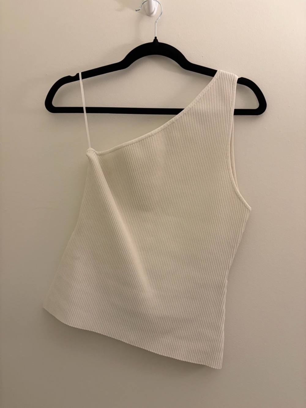 Babaton One-Shoulder Ribbed Camisole - Cream